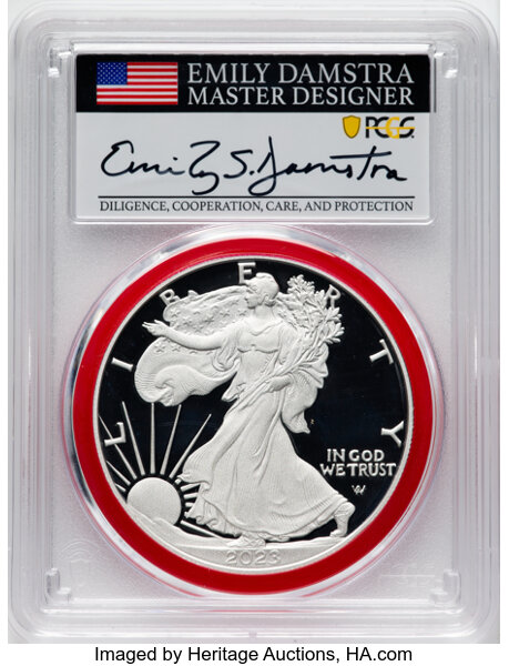 2023-S $1  Silver Eagle PR DCAM thumbnail 3