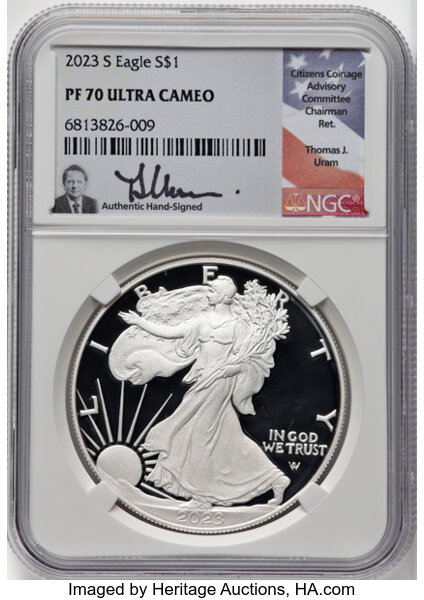 2023-S $1  Silver Eagle PR DCAM thumbnail 4