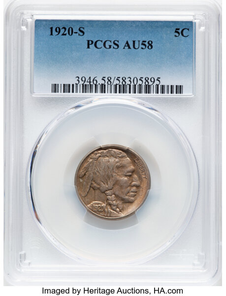 1920-S 5c 2 Feathers, FS-401 MS thumbnail 3