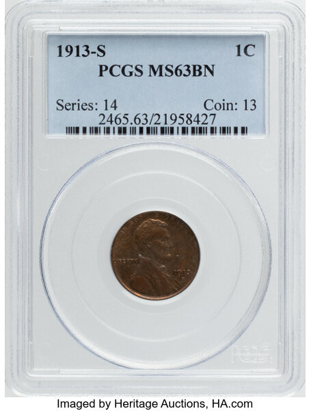 1913-S 1c MS BN thumbnail 3