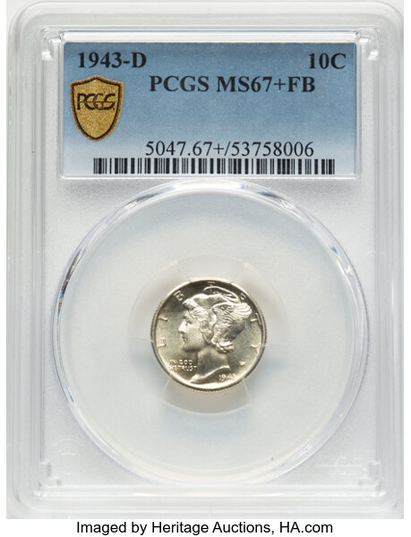 1943-D 10c MS FB MS67 FB thumbnail 6