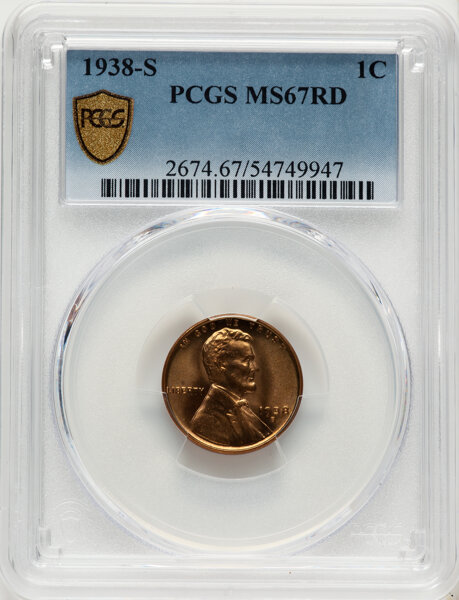 1938-S 1c MS RD MS67 RD thumbnail 6