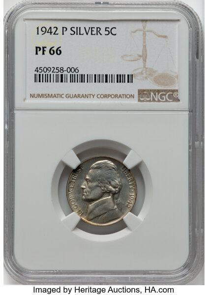 1942-P 5c Type 2, Silver PR thumbnail 5
