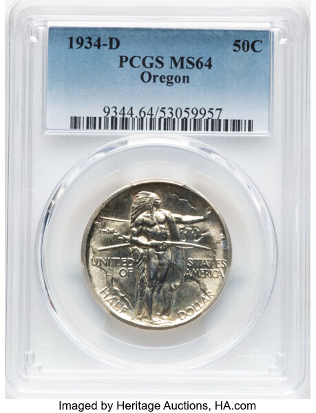 1934-D 50c Oregon Trail MS thumbnail 3