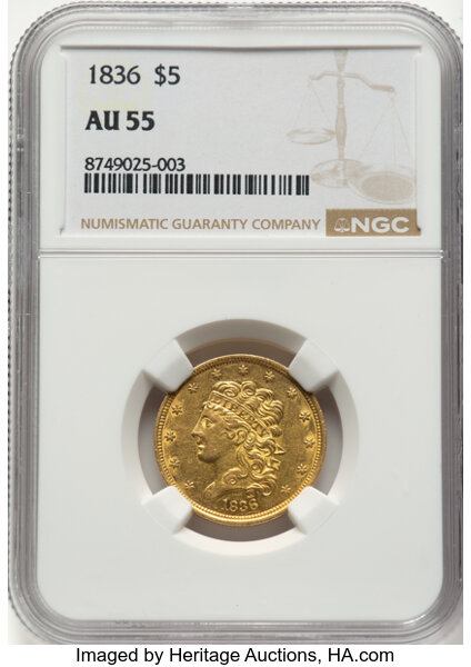 1836 $5  HM-6 MS thumbnail 3