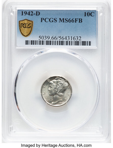 1942-D 10c MS FB MS66 FB thumbnail 2