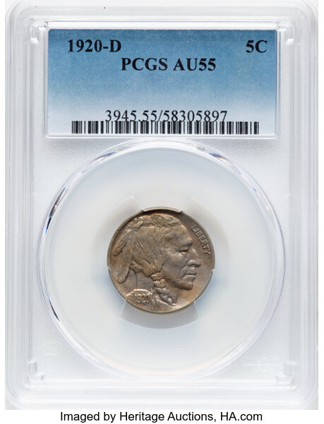 1920-D 5c 2 Feathers, FS-401 MS thumbnail 2