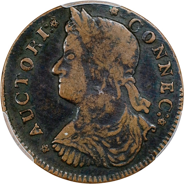 Image for 1787 Copper Connecticut, Draped Bust Left MS BN VF25 BN