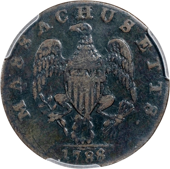 1788 Cent Massachusetts, With Period MS BN VG10 BN thumbnail 14