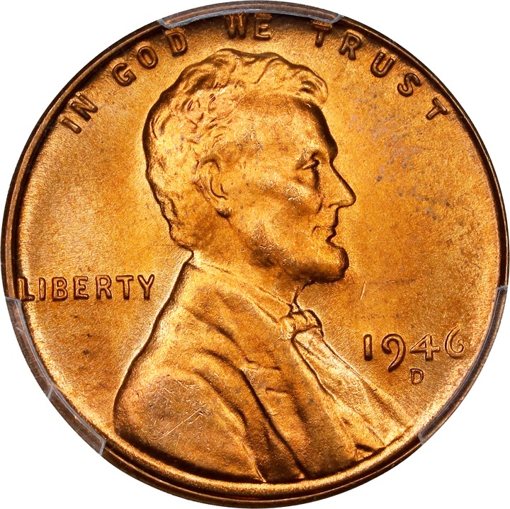 1946-D 1c MS RD MS67 RD thumbnail 5