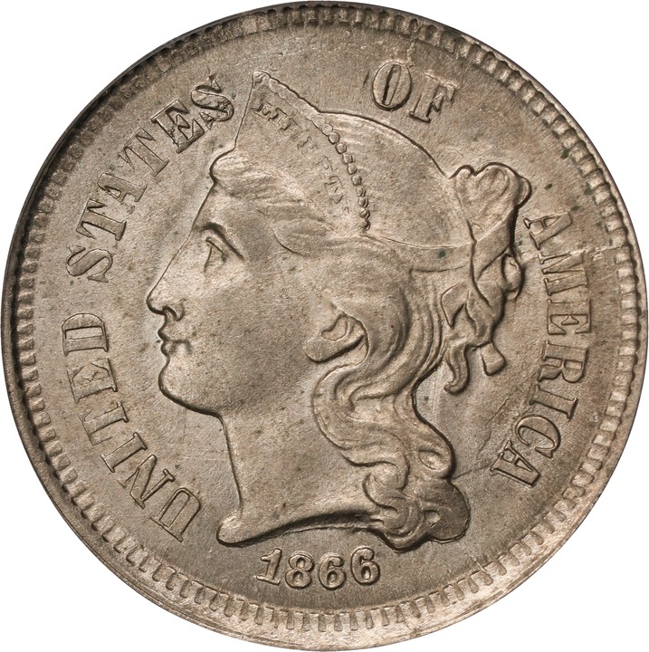 Image for 1866 3cN MS64