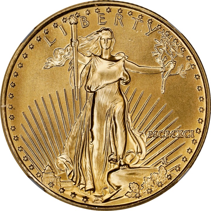 1991 $25  Gold Eagle MS thumbnail 6