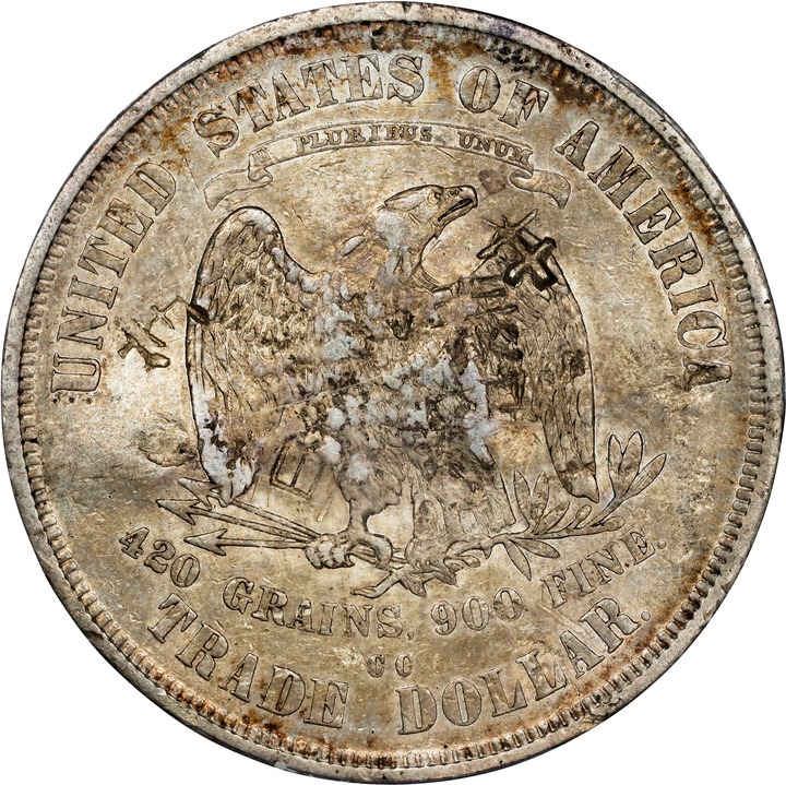 1874-CC Trade$ Chopmarked AU50 thumbnail 2