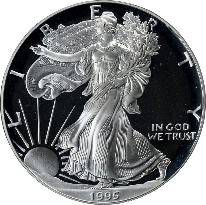 1995-W $1  Silver Eagle PR DCAM PR70 DCAM thumbnail 3