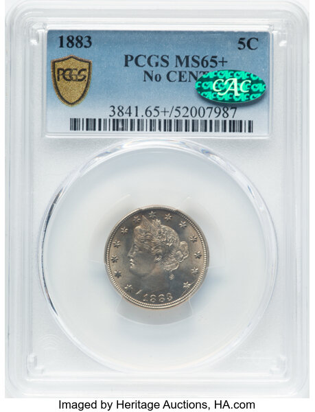 Liberty (V) Nickel 5c No Cents, 1883 [Type] AU58 thumbnail 18