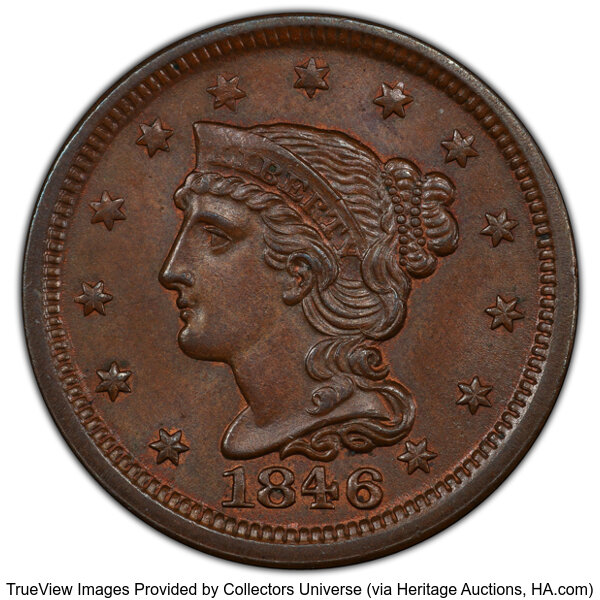 Image for 1846 1c Small Date, N-7 MS BN