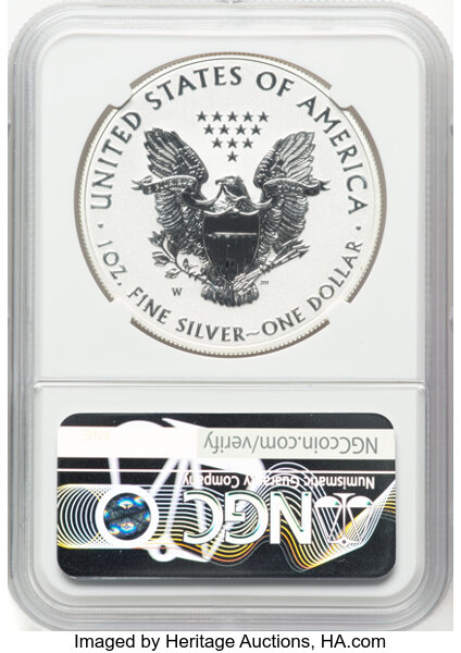 2021-W $1  Silver Eagle, Reverse Proof, Type 1 PR66 thumbnail 4