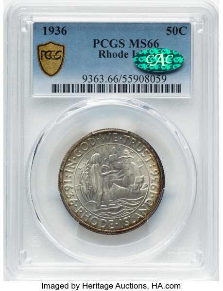 1936 50c Rhode Island AU58 thumbnail 24