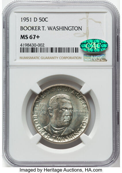 1951-D 50c Booker T. Washington MS thumbnail 3