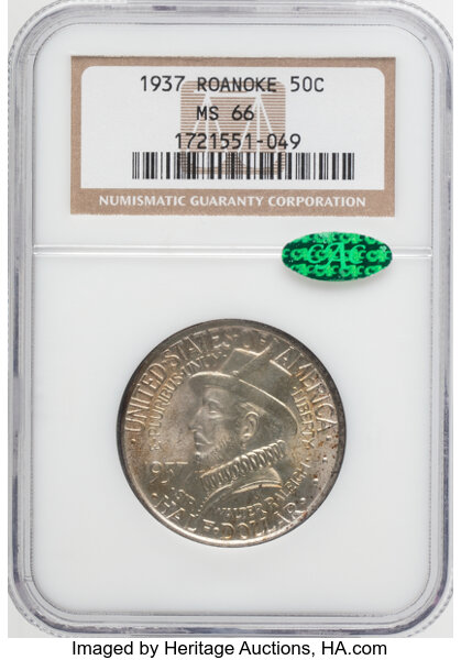 1937 50c Roanoke Island MS thumbnail 3