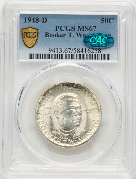 1948-D 50c Booker T. Washington MS67 thumbnail 7