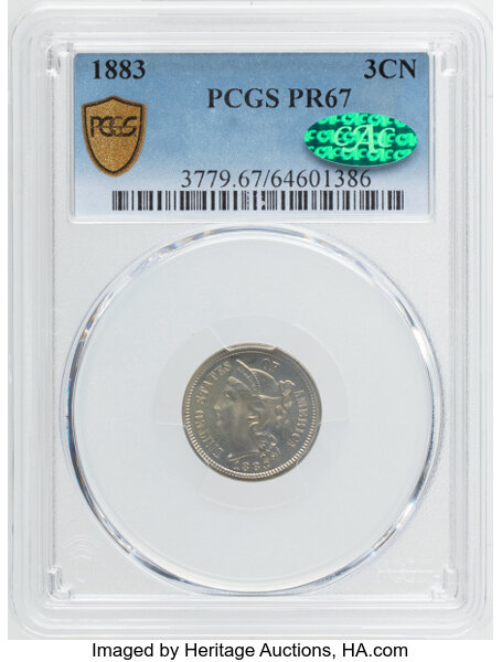 3-Cent Nickel 3cN 1865-1889 [Type] PR67 thumbnail 2