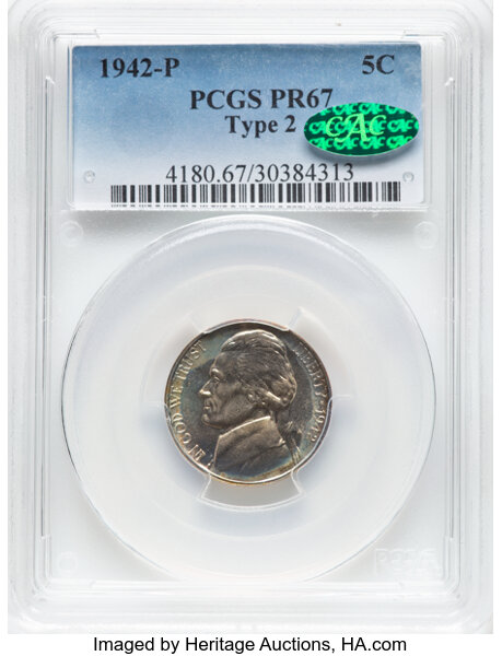 1942-P 5c Type 2, Silver PR thumbnail 3