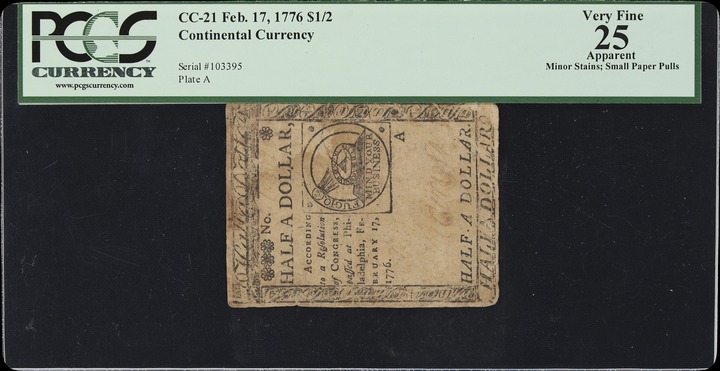 Feb 17, 1776 $1/2 Continental Congress (Fr. CC21) thumbnail 8
