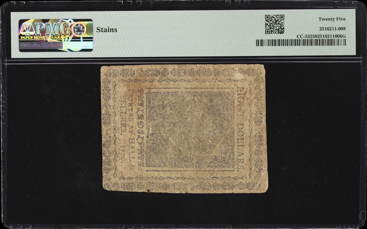 Nov 2, 1776 $8  Continental Congress (Fr. CC53) thumbnail 9