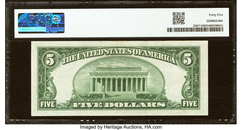 1934A $5  North Africa, Star Replacement (Fr. 2307*) thumbnail 8