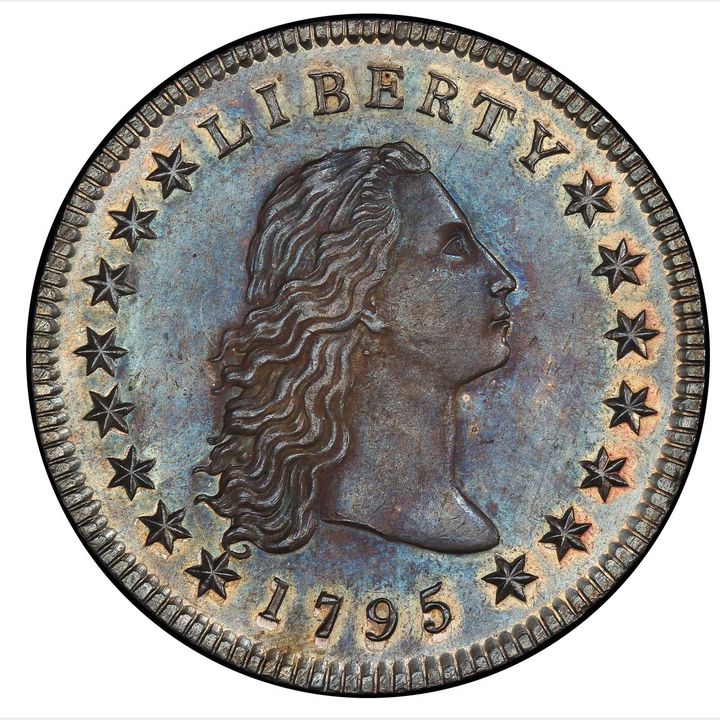 1795 $1 Flowing Hair, 3 Leaves SP