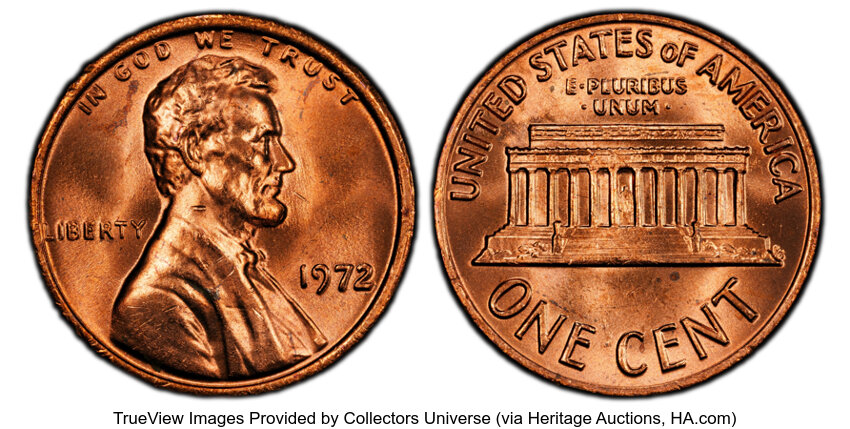 1972 1c Doubled Die Obverse, FS-103 MS RD thumbnail 2