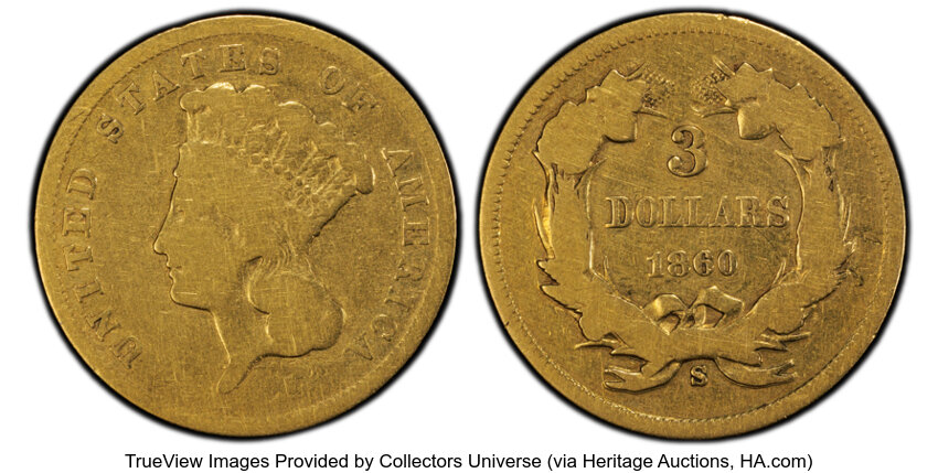 1860-S $3  MS thumbnail 3