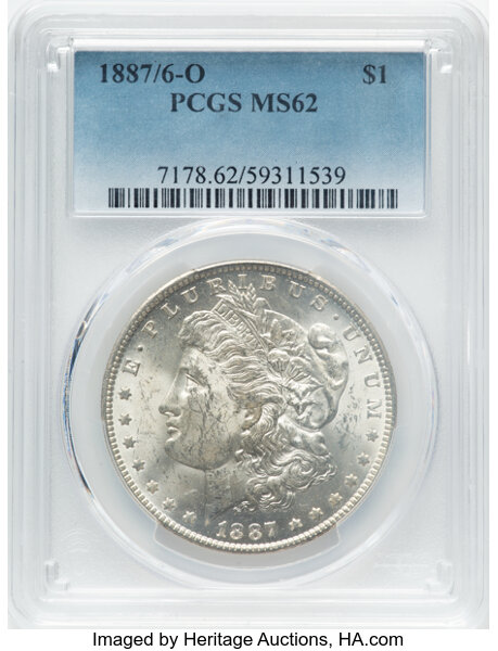 1887/6-O $1  Overdate, VAM-3 MS thumbnail 3