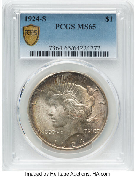 1924-S $1 MS65 CAC thumbnail 2
