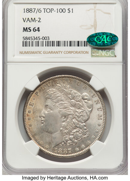 1887/6 $1  Overdate, VAM-2 MS thumbnail 4