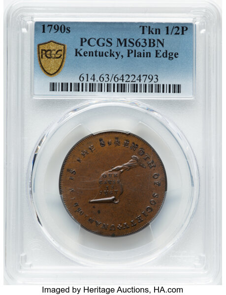 Kentucky Token Plain Edge MS BN AU53 BN thumbnail 20
