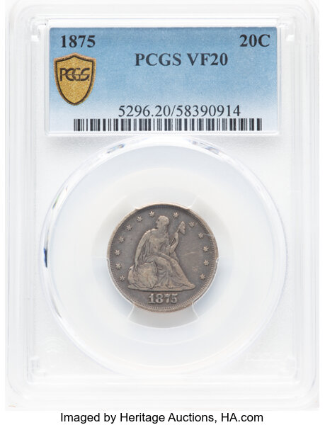 1875 20c AG3 CAC thumbnail 20
