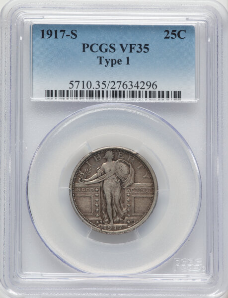 1917-S 25c Type 1 MS thumbnail 3