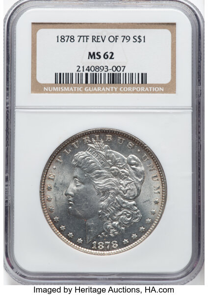 1878 7TF $1  Reverse of 1879 MS thumbnail 14