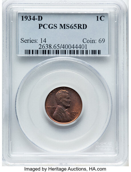 1934-D 1c MS RD thumbnail 3
