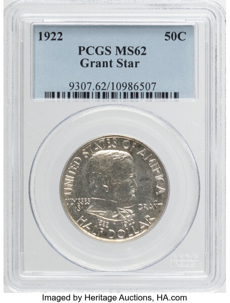 1922 50c Grant Memorial, with Star MS thumbnail 3