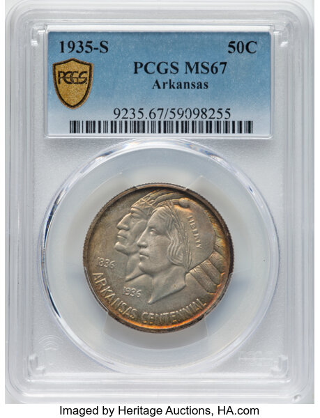 1935-S 50c Arkansas MS67 thumbnail 4