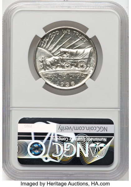 1936-S 50c Oregon Trail MS67 CAC thumbnail 2