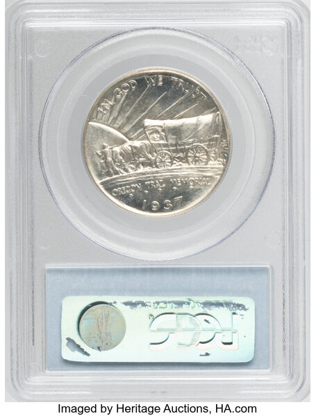 1937-D 50c Oregon Trail AU50 CAC thumbnail 22