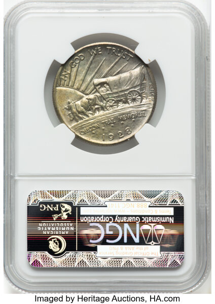 1928 50c Oregon Trail MS65 CAC thumbnail 6