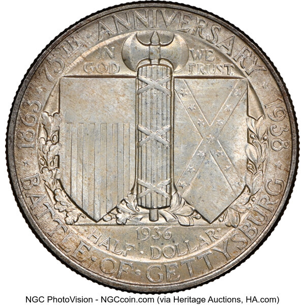 1936 50c Gettysburg MS67 CAC thumbnail 4