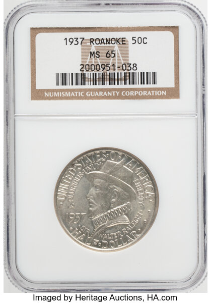 1937 50c Roanoke Island MS thumbnail 2