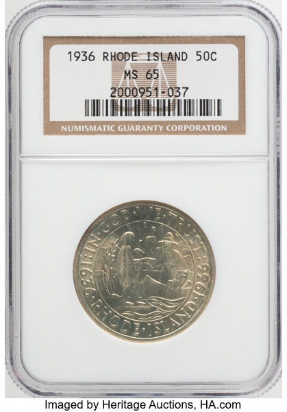 1936 50c Rhode Island MS thumbnail 3