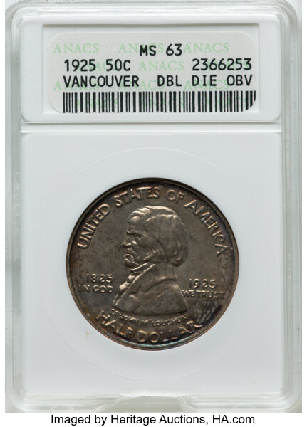 Image for 1925 50c Fort Vancouver, DDO, FS-101 MS